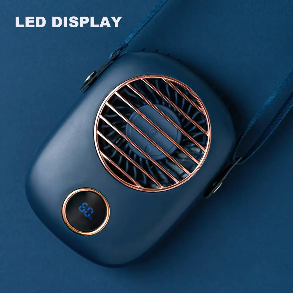 Ventilador de cuello colgante portátil recargable por USB, 3 engranajes, ángulo amplio de 120 grados, manos libres, con cordón ajustable, para niños, niñas y hombres