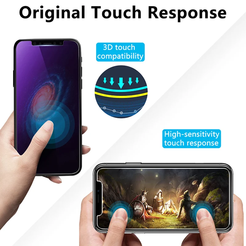 2 предмета в комплекте Защитная пленка для экрана для iPhone X, XR, XS, Max, защитное стекло, жесткое закаленное стекло для iPhone 7, 8, 6, 6S Plus, 5, 5S, SE, 4 4S