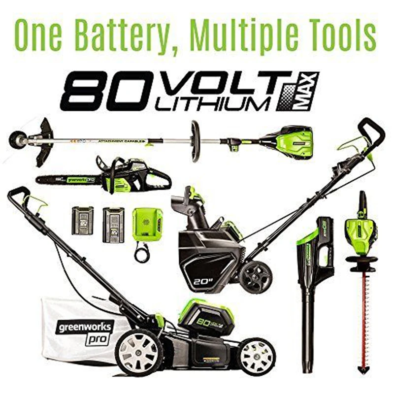 Greenworks PRO 20 дюймовый 80V аккумуляторная снегоочиститель /подметательные в