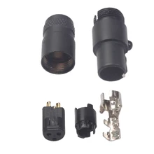 

2pcs Mini XLR 3 Pin Plug Welding Audio Shielded Connector Male/Female Black