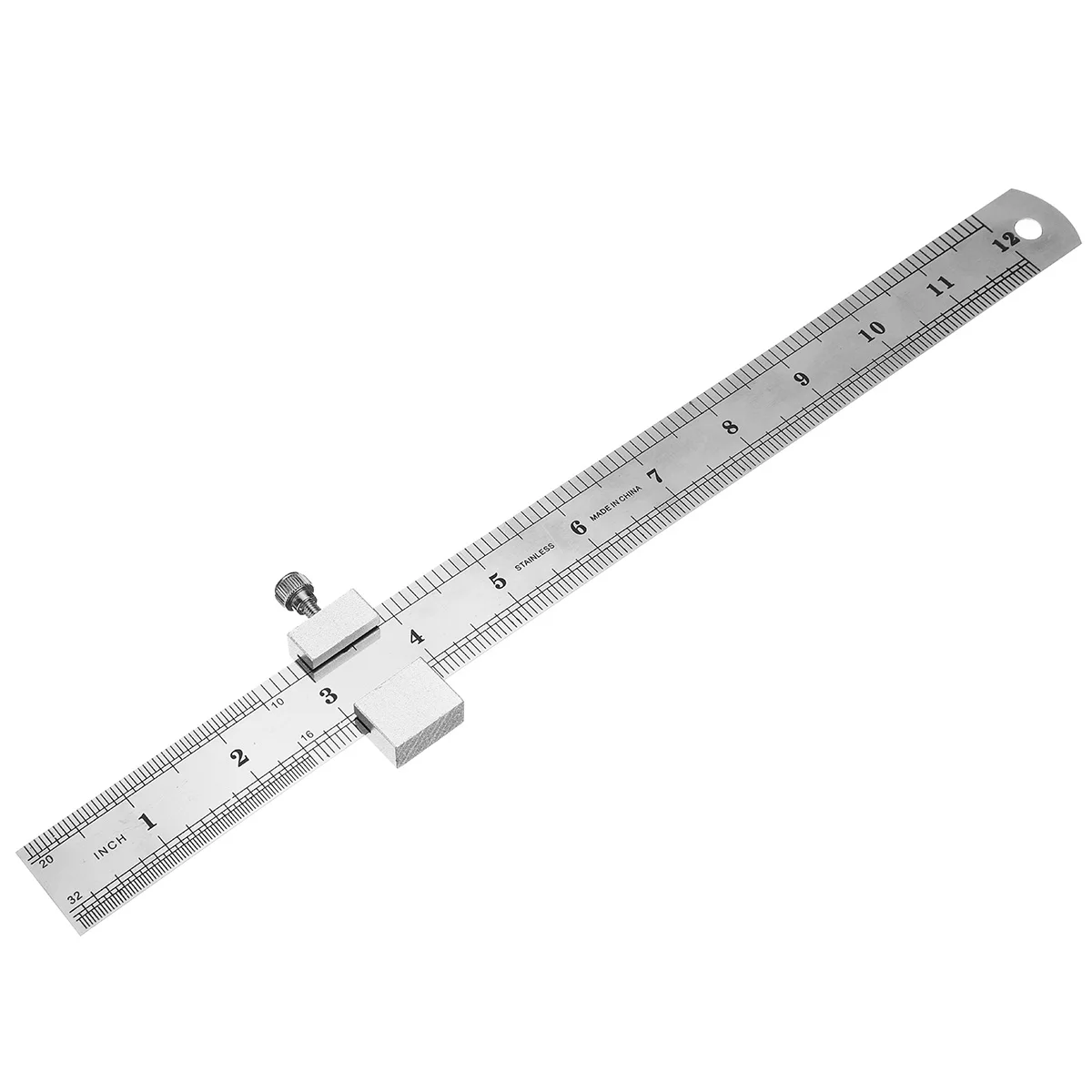 

KICUTE 300mm/12'' Stainless Steel Ruler With Limited Stop Precision Double Sided Measurement Tool Learning Drafting Supplies