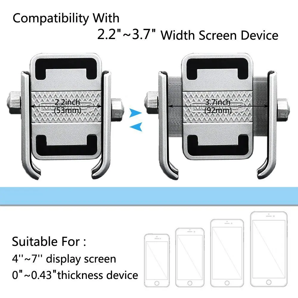 Universal Motorcycle Bike Scooter ATV 19-30MM Handlebar Rearview Mirror Mobile Phone Holder Stand Mount Bracket USB Port Charger