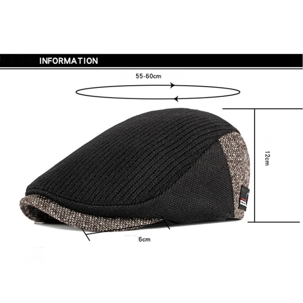 FS Cotton Beret Cap Black Spring Autumn Hat for Men Women Adjustable Ivy Newsboy Flat Cap High Quality Solid Knitted Hat Berets leather beret for men