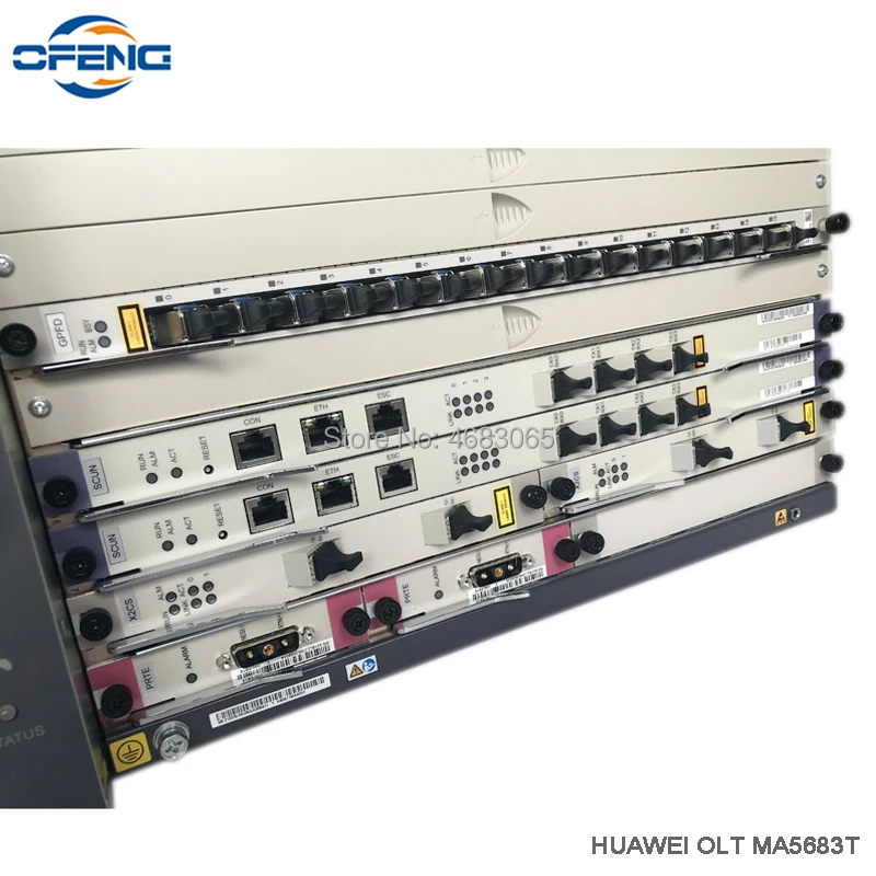 Huawei GPON OLT MA5683T 10G с 2xSCUN + 2xPRTE + 2x X2CS + 1 * GPFD сервисная плата 16 портов с модулями класса B + C + + SFP