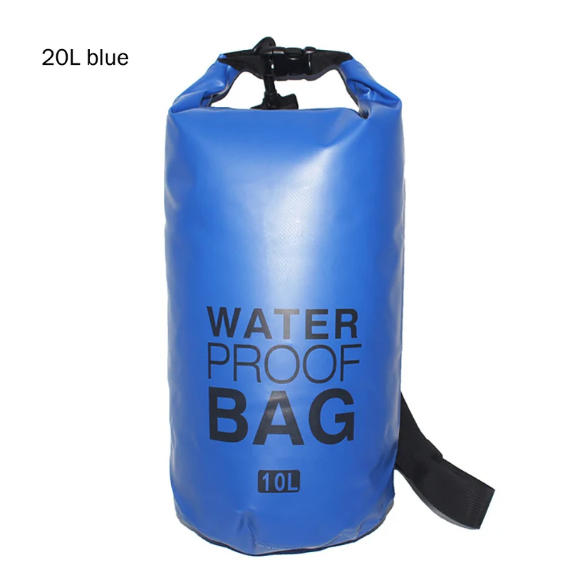 20L blue Открытый Портативный рафтинг Дайвинг Водонепроницаемая сумка мешок ПВХ водонепроницаемая складная сумка для хранения плавательных принадлежностей океан рюкзак для треккинга путешествия - Цвет: 20L blue
