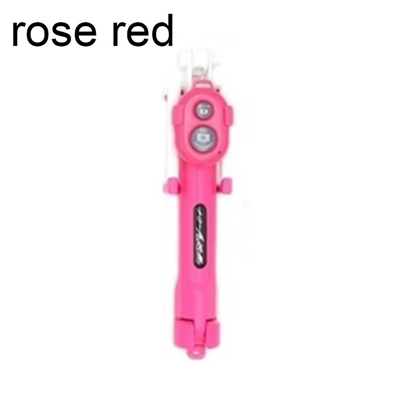 rose red Беспроводная Bluetooth селфи палка с выдвижным моноподом дистанционного селфи палки Штатив для iPhone оneplus Huawei palo Селфи - Цвет: rose red