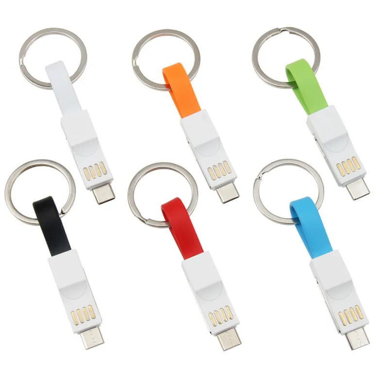 아이폰 안드로이드 휴대폰용 마그네틱 USB 충전 케이블, 마이크로 USB C 타입 미니 2A 키체인, 데이터 동기화 라인 코드, 3 in 1, 500 개