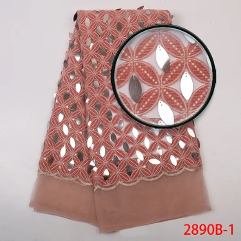 

Latest Velvet Lace Fabrics High Quality Sequence Lace Fabric for Bridal Lace Materials Embroidery Nigeria Wedding Dress APW2890B