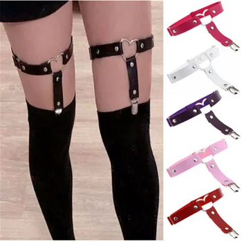 

PU Heart Garter Belt Sexy Women Lady Adjustable Garters Heart Shape Thigh Leg Stockings Suspender Club Garter Belt
