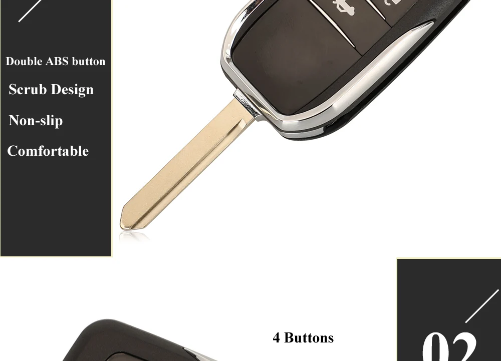 Keyforkess 10pcs 2/3/4BT modificato Flip Remote Key Shell Cover per Toyota Corolla Camry Auris TOY47 Upgrade custodia pieghevole per chiavi - H6331015a0b8e451db743e7a651552fc2p