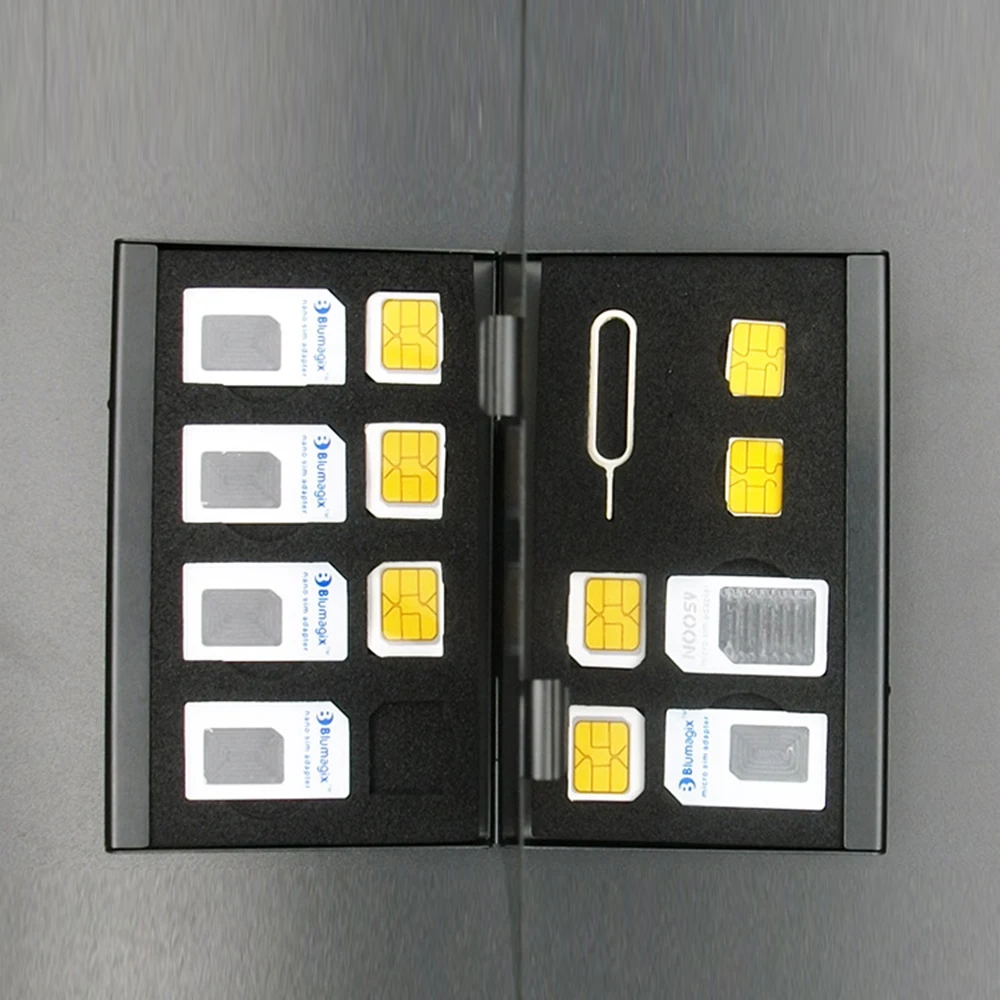 Portable SIM Micro Pin SIM Card Nano Memory Card Storage Box Case Protector Holder Black Lightweight Multifunctional Box
