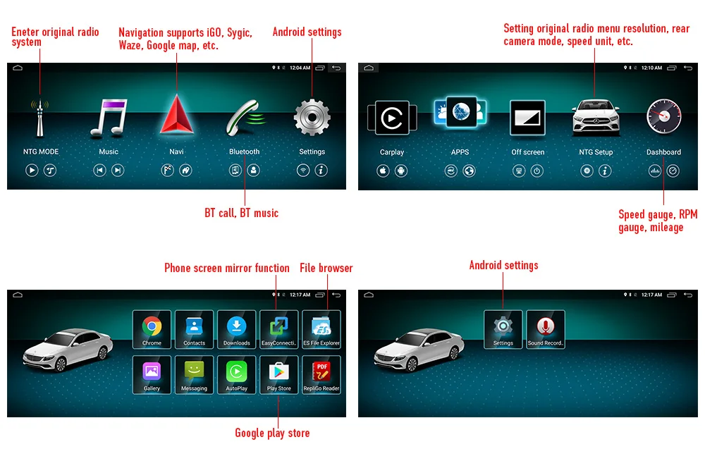 Best 4G RAM 10.25" Android display for Mercede Benz CLA GLA A Class W176 2013-2018 GPS Navigation radio stereo dash multimedia player 10
