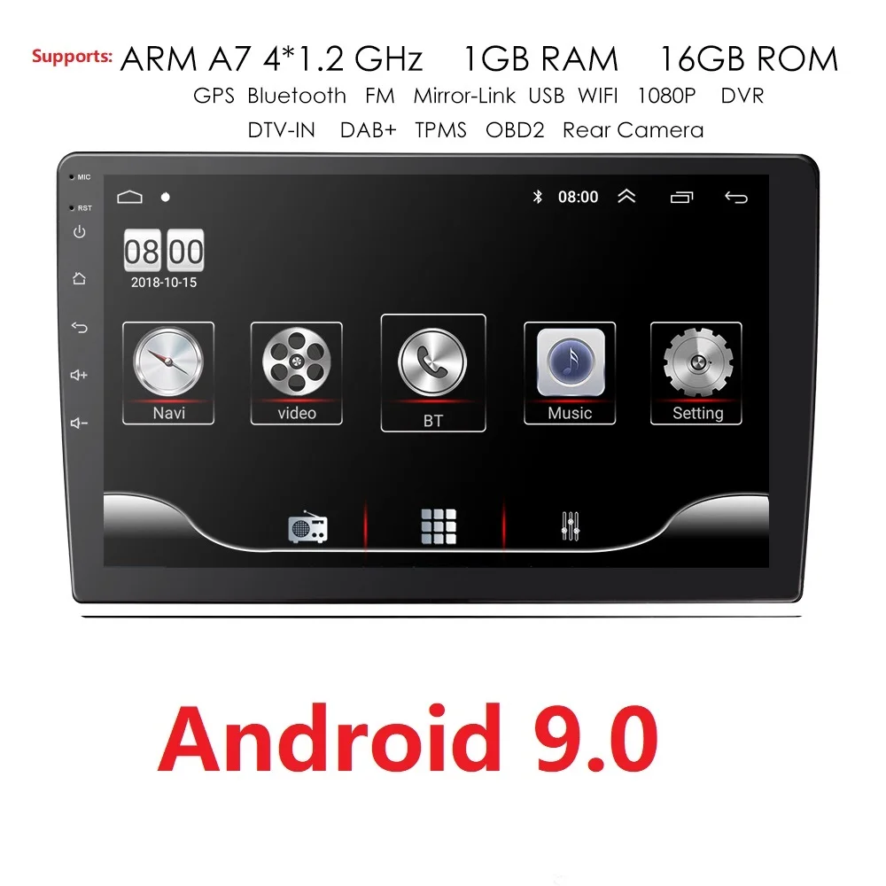 Universal 7 2din Android 9 0 Car Radio Gps Navigation Audio Stereo Mp5 Player Vehicle Electronics Gps Car Video