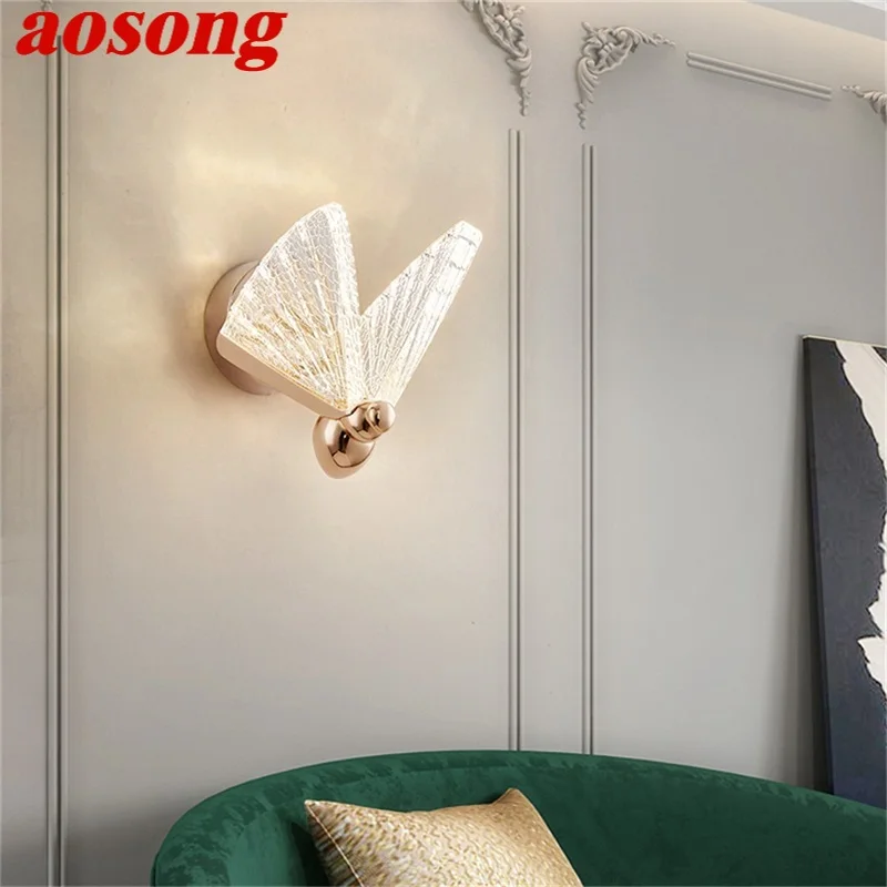 

AOSONG Nordic Creative Butterfly Wall Lights Sconces Modern LED Lamps Fixtures Decorative for Home