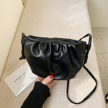 

Dumpling Bags For Women PU Leather Crossbody Shoulder Women's Handbags Solid Large Capacity Female Clutch Bags