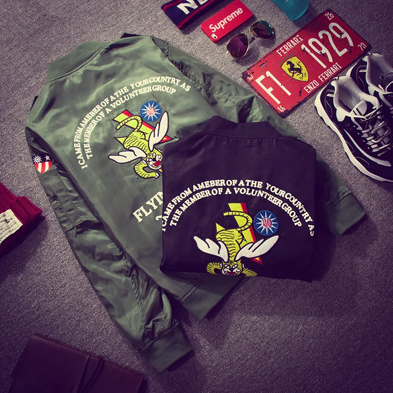 Куртка-бомбер для мужчин, модная, весенне-осенняя, военная, мотоциклетная, с принтом, авиационная, мужская, летная, поп-пилот ВВС, пальто