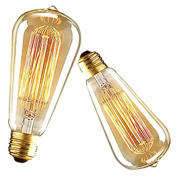 

ST64 Edison Bulb 110V E26 40W Incandescent Bulbs Vintage Filament Bulb Tungsten Edison Light JA55