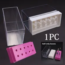 10 отверстий сверло для ногтей дисплей контейнер акриловый держатель чехол для дизайна ногтей сверло пустой ящик для хранения, маникюр аксессуар