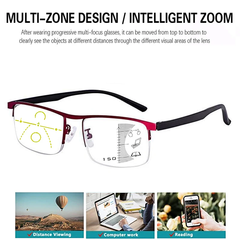 Reading Glasses Zoom Glasses Eyeglasses 2023 Progressive Multi