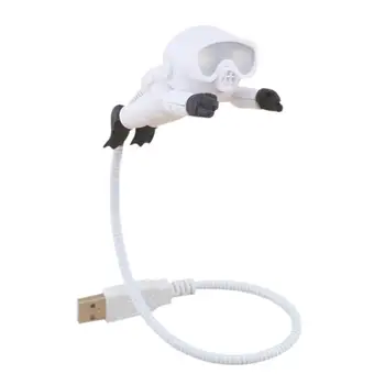 

Eye Protection LED Mini Desk Lamp Creative Diver Shaped USB 360 Degree Universal Torsion Hose Energy Save Night Lighting