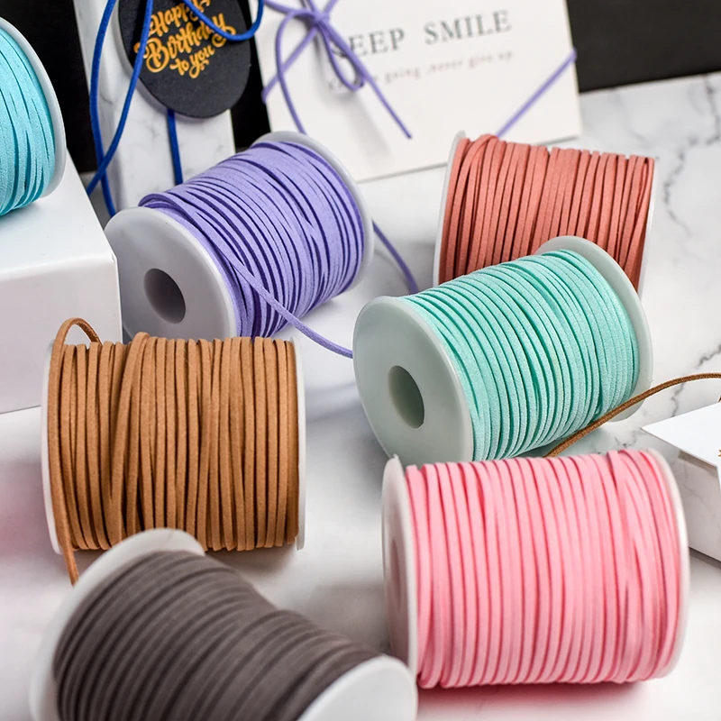 Faux Suede Cord Leather Cord 2.6MM 5yards 33colors Flat Braided For Jewelry Making Diy Handmade Bracelet