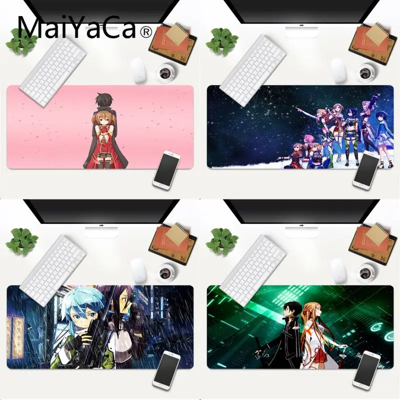 

MaiYaCa New Arrivals Sword Art Online Sao Rubber Pad to Mouse Game Gaming Mouse Mat xl xxl 900x400mm for Lol dota2 cs go