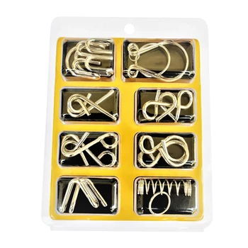 

8pcs/set Cultivate Thinking Educational Fun IQ Test Logic Metal Wire Adult Children Magic Trick Challenges Brain Teaser