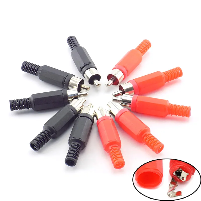 

RCA Male AC Plug Jack Connector Solder Audio Video Plug Adapter for CCTV Security Camera System DVR NVR Industrial Tools