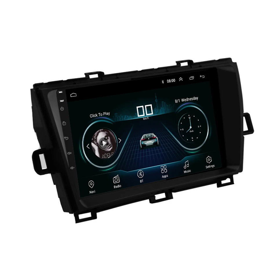 9'' Android system RAM 1GB ROM 16GB Car Stereo Radio GPS WIFI Mirror Link  For Toyota Prius 2009-2013 Left driver