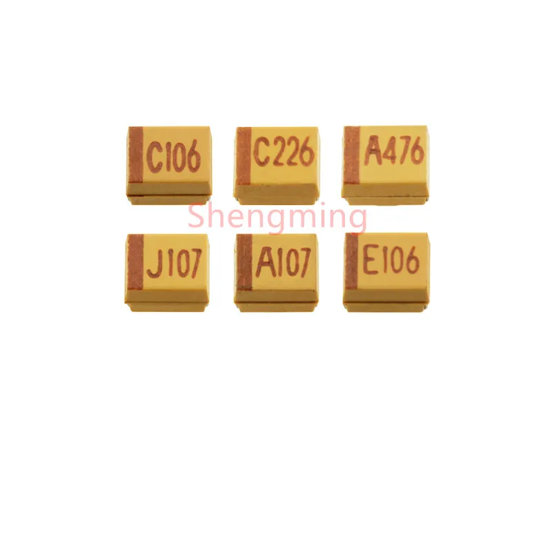 100 шт. 1206 a-типа 16 V, алюминиевая крышка, 25В 1 мкФ 2,2 мкФ 4,7 мкФ 10 мкФ 22 мкФ 47 мкФ 106 105 475 226 476 танталовые smd-конденсаторы