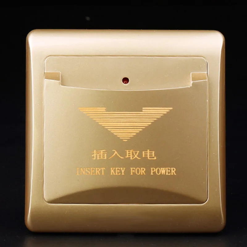 Golden 40A выключатель на стене отеля белая вставка любой ПВХ пластик бумага RFID 125 кГц/13,56 МГц карты взять мощность 45s задержка выключения номер переключатель - Цвет: Golden
