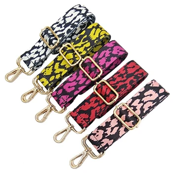 

Leopard Print Shoulder Bag Strap Wide Handbag Belt Replacement Strap Bag Part Adjustable 125 cm Nylon Belt For Bag Accessories