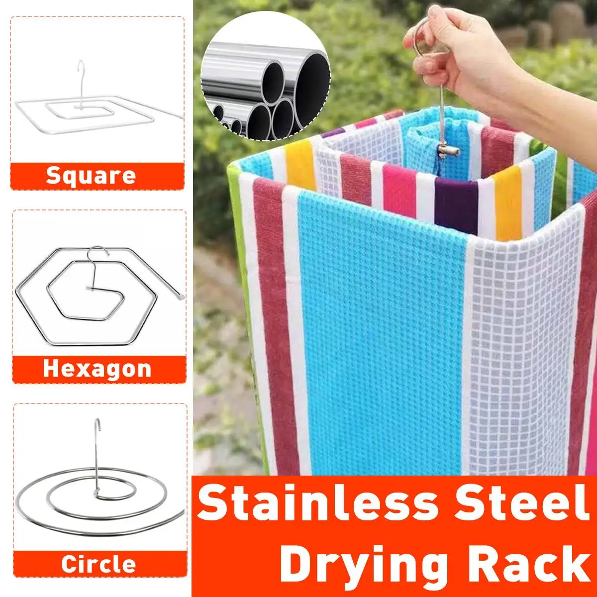 

Rotating Cloths Rack Circle Square Spiral Quilt Sheets Rotary Hanger Drying Rack Stainless Blanket Hanger Outdoor Home Balcony