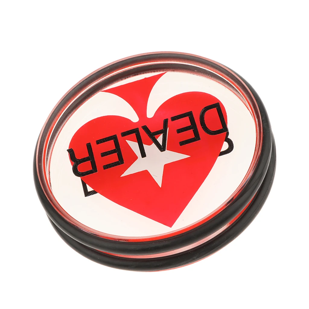 3 Inch Dealer Button with Rubber Ring Casino Poker Chip for Texas Holden, Blackjack, Roulette