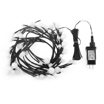 

ICOCO 1pc Decoration Light 2.5M 72LED Black String Light Warm White Lamps US Plug Christmas Festival Light For Garden Pub Party