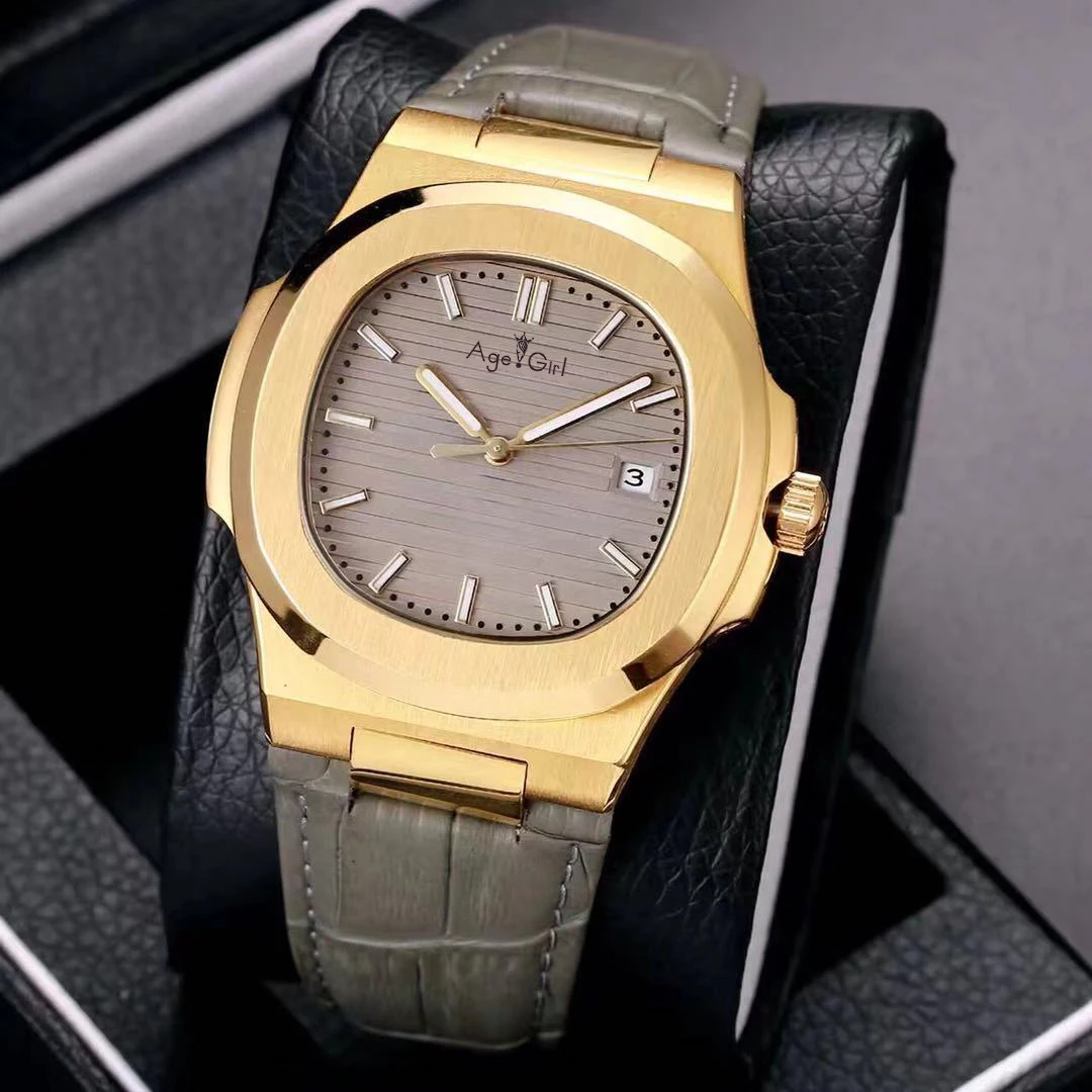 

Famous Brand New Automatic Mechanical Men Watch Yellow Gold Sapphire Stainless Steel Transparent Glass Back Grey Blue White AAA+