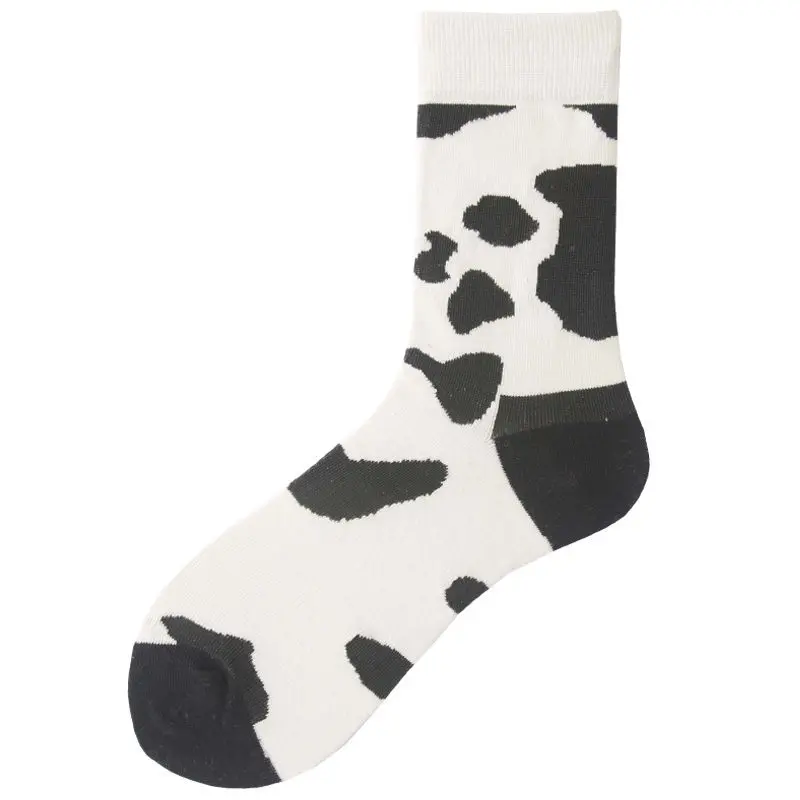 Милые Креативные высококачественные модные Харадзюку каваи забавные Женские носочки с рисунком яиц, еды, коровы, кота, забавные носки с принтом милые носки - Цвет: 002