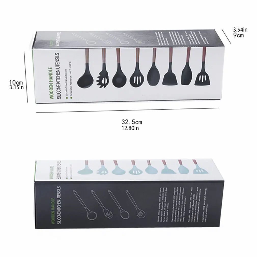 11Pcs Kitchen Utensils Wooden Handle Stainless Steel Cooking Set Pliers Whisk Slotted Spoon Soup Spoon Cooking Tools