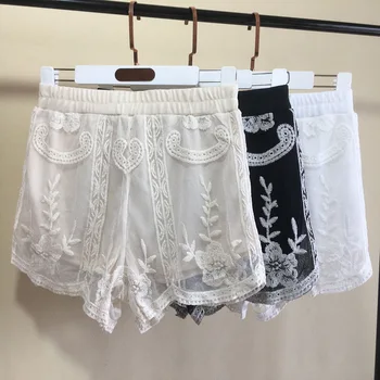 

Korean Lace Shorts Crochet Hollow All-match Pants Embroidered Breathable Safety Pants Women Calzones Mujer Calzas Cortas Fashion