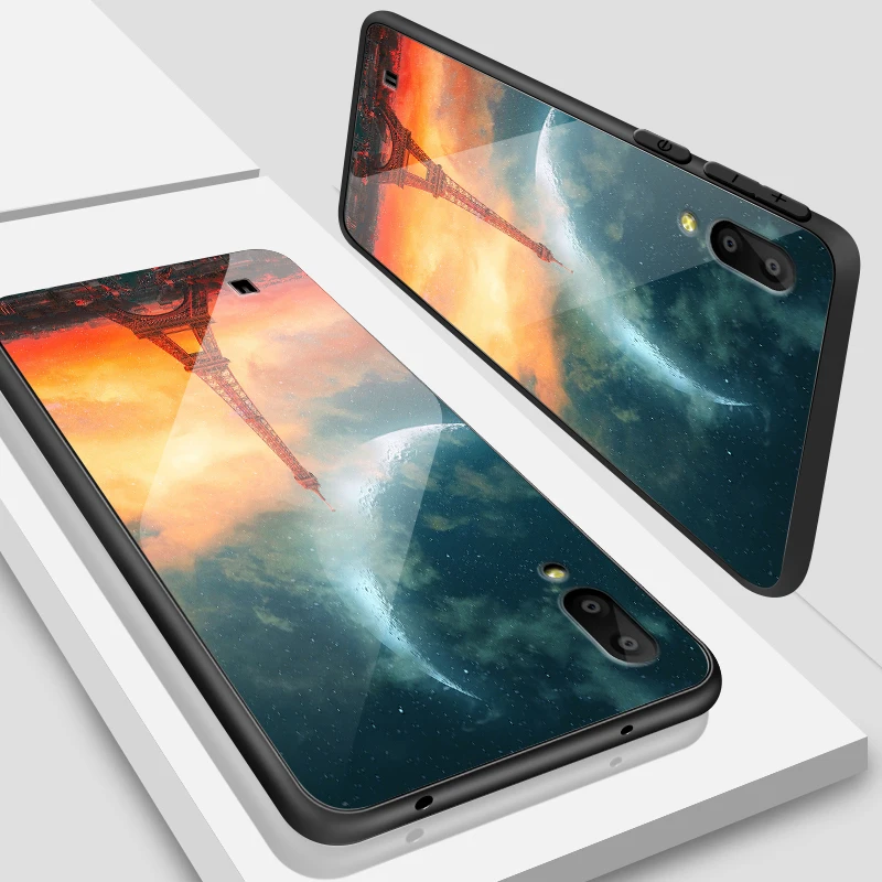 Модные Роскошные для samsung Galaxy A10 A20 A30 A40 A50 A6S A70 A8S A80 A90 закаленное Стекло чехол J4Plus M10 M20 M30 Note9 чехлы из ТПУ - Цвет: W393