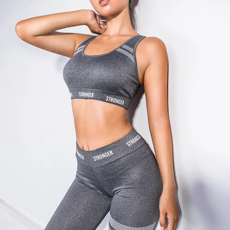 

2 Piece Women Tracksuit Cartoon Set Running Fitness Bra+Leggings Suit With Pad Gym wear Workout Clothes S-XL