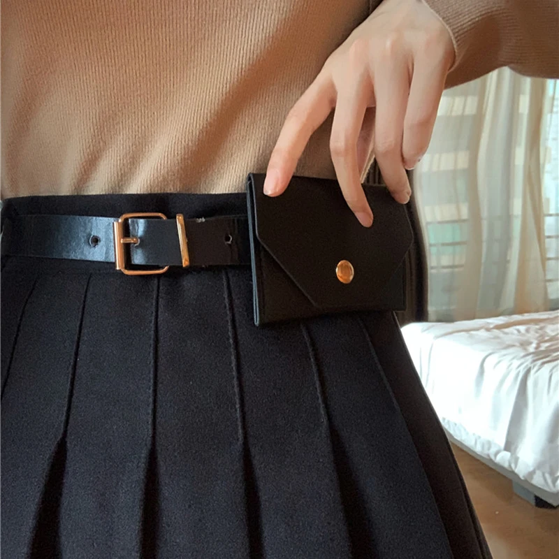 Spring Ladies Pleated Skirts - Solid A-Line Mini Women High Waist Skirts image 5