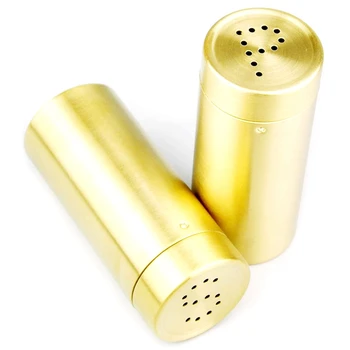 

2Pc Gold Spice Jar Condiment Set Kitchen Seasoning Bottles Salt Pepper Shakers Spice Cruet Sets Sauce Oil Cooking Tool
