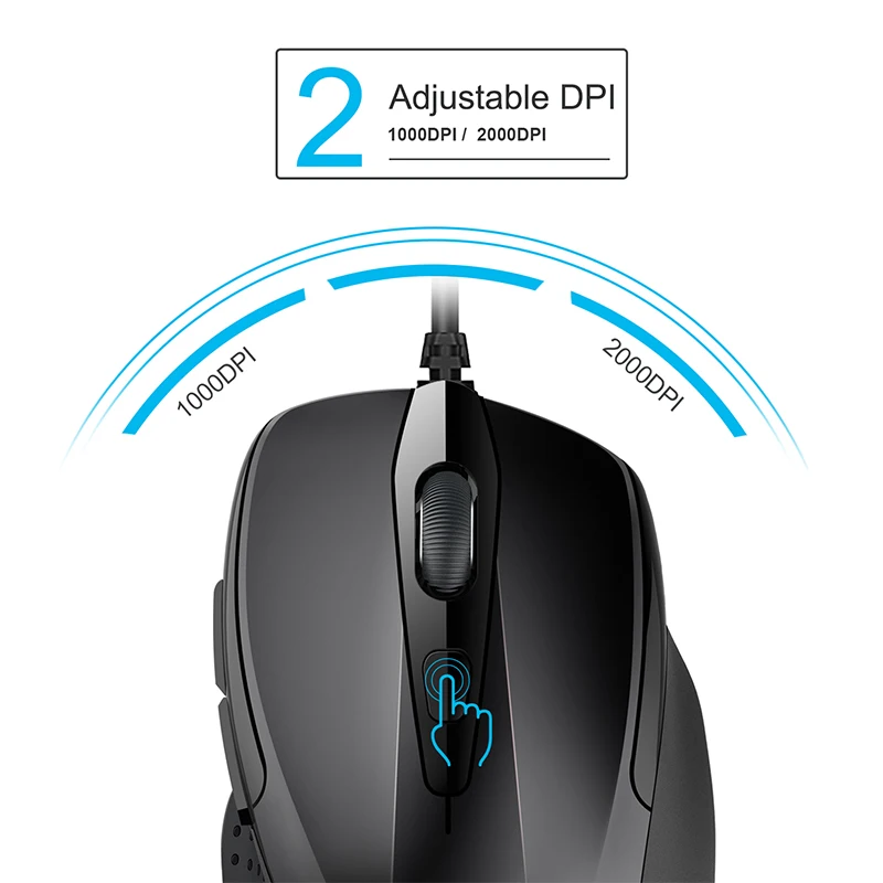 TeckNet Mouse Pro S2 проводная мышь высокой производительности 6 кнопок 2000DPI геймерская