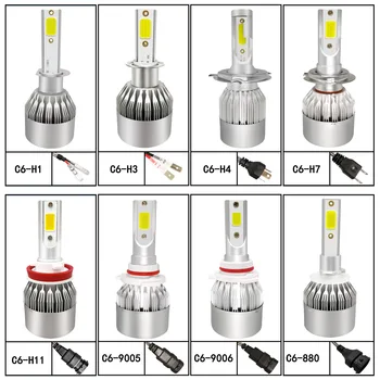 

2pcs Automobile LED Headlight LED Headlamp C6 Led H1 H3 H4 H7 H11 9005 9006 880 Car Headlight