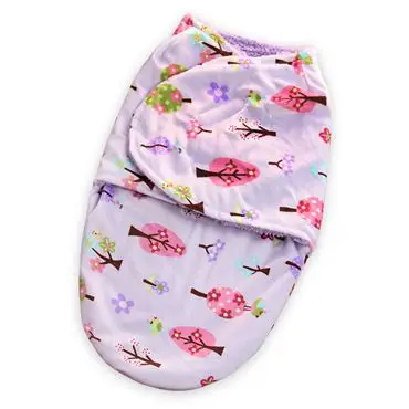 Swaddleme стиль Цветочный тип двойной слой короткий плюшевый ребенок Gro-bag анти-стартовый спальный конверт для малышей пеленать