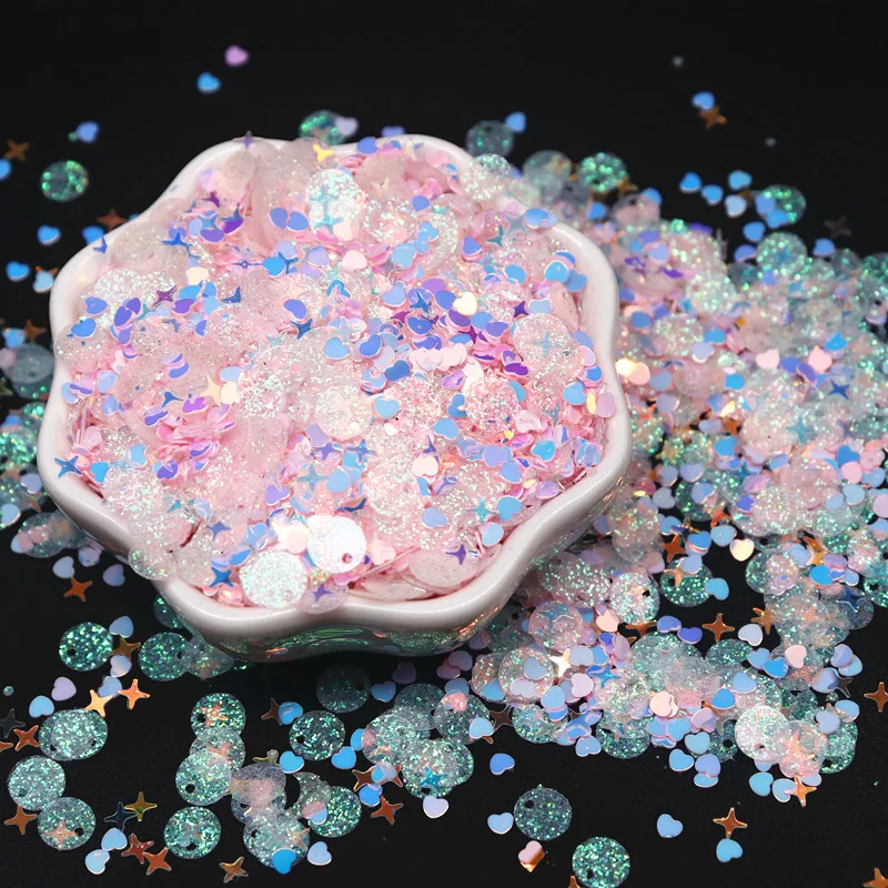 Sequin Glitter Mix Star Heart Dot Shape Colorful Loose Sequins for Shaker Card Nail Art Scrapbook Decoration Makeup Confetti 10g