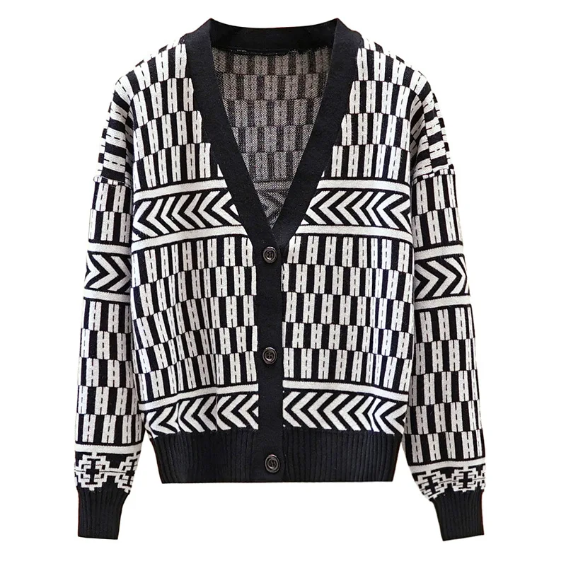 HLBCBG Autumn Winter Women Cardigan Sweater Fashion Knitted Outwear Coat V Neck Open Cardigans Casual Female Top |