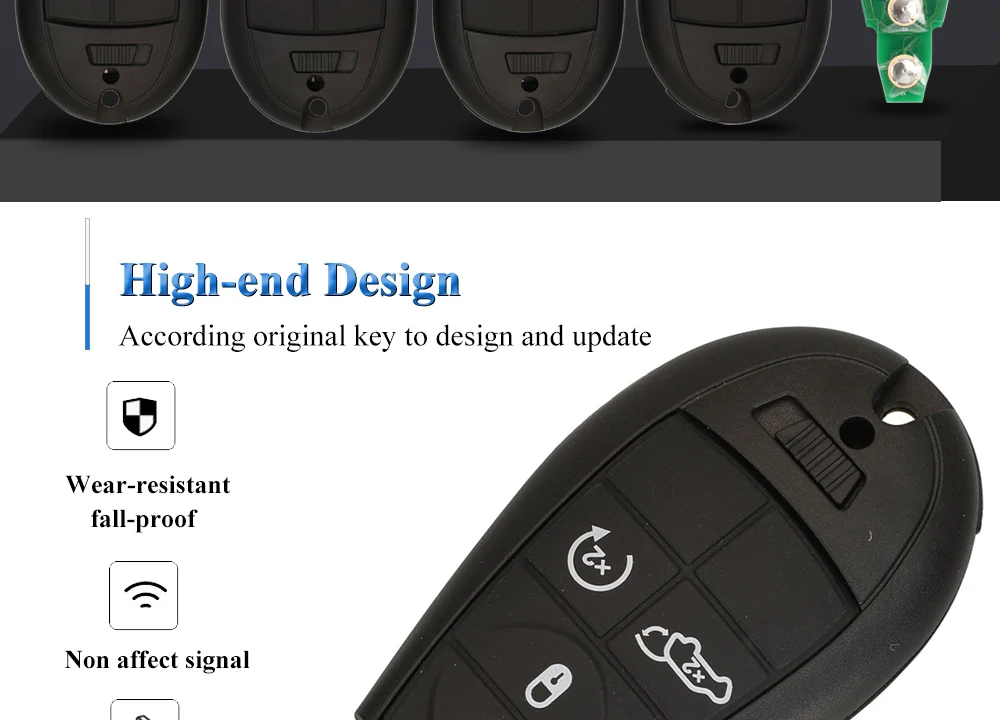 Keyforkess GQ4-53T 433MHz 4A Chip Fobik Remote Car Key fob per Dodge RAM Jeep Cherokee Sport KL Chrysler Town & Country 2014 - H6332a003986241e9be336f2ffd8a55c5C