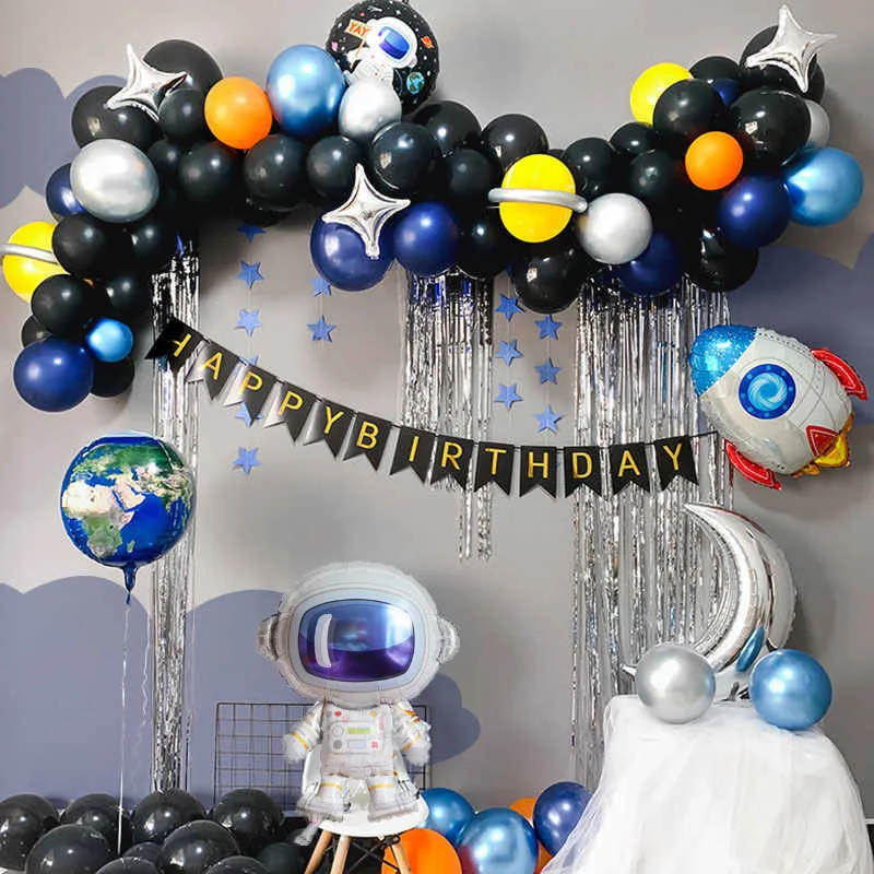 

Outer Space Party Astronaut Balloon Rocket Foil Balloon Arch Garland Theme Party Boy Kids Birthday Decor Favors Helium Globals